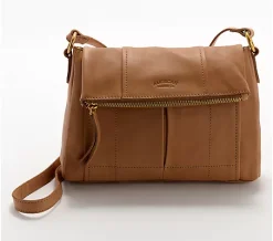 American Leather Co. Leather Lee Double Entry Crossbody - Nutmeg