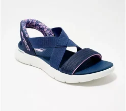 Skechers Slip-ins GO WALK Flex Crossband Sandals-Liliana - Navy, 9M