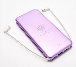 HALO 10,000mAh Power Bank with Integrated Cables & Fast Charging
