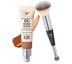 IT Cosmetics Your Skin But Better CC+ Nude Glow SPF40 w/ Luxe Brush - Rich Honey