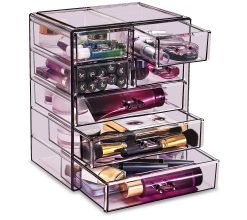 Sorbus Makeup and Jewelry Storage Case with 7 Drawers - Purple