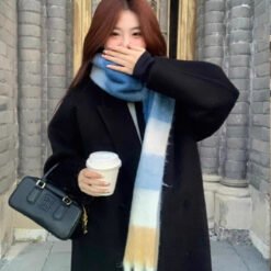 Womens Stylish Mid-length Slimming Wool Coat - Black, M