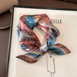 Beige Silk Square Scarf For Womenversatile And Easy To Style