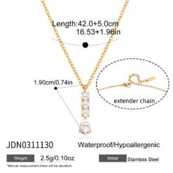 Titanium Steel Zircon Necklace Womens Jewelry Stainless Steel Earrings That Wont Fade - JDN0311130