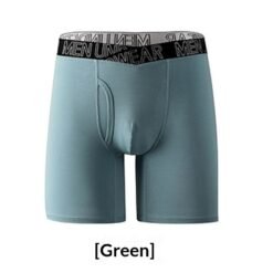 V-Shape Mens Breathable Boxer Briefs For Running And Fitness  Extended Length - Gray Green, 3XL