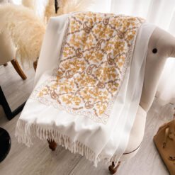 Cashew Flower Embroidered Scarf Shawl For Women