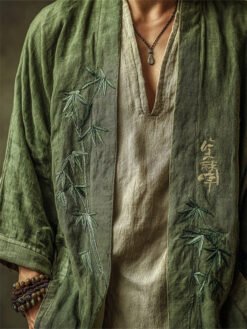 Linen Shawl-printed Buttonless Shirt Travel Ethnic-style Shawl - GKNH57164U4, 3XL