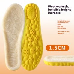 Breathable Sweat Absorbing Shock-absorbing Comfortable Soft Bottom Drooping Wool Insole - 1.5cm, 35to36