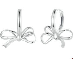 Simple All-match Bow Ear Clip S925 Sterling Silver - Silver