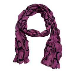 Alternative view of Hot Pink Crinkle Polyester Scarf - Textured Print Scarf For Casual Outfits