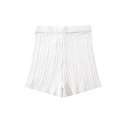 Hot Girl Knitted Shorts For Women - Beige, S