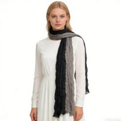 Khaki Yarn-Dyed Polyester Scarf - Classic Long Scarf 69inchx26inch - Color