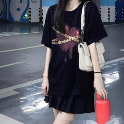 Sweet Lace High-waist Bodycon Skirt - Black Regular Pleated Skirt, S