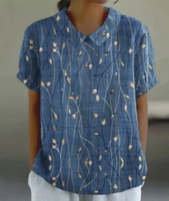 Womens 3D-printed T-shirt Polo Top - 34Style, L