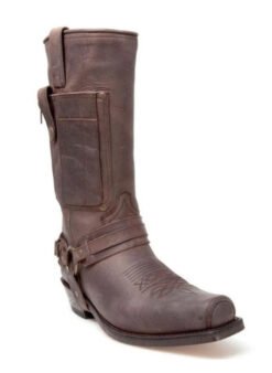 Embroidered Knight High-Heel Leather Mens Boots - Coffee, 38