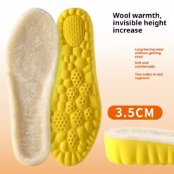 Breathable Sweat Absorbing Shock-absorbing Comfortable Soft Bottom Drooping Wool Insole - 3.5cm, 41to42