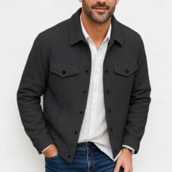 Alternative view of Mens Stylish Casual Wool Coat With A Lapel
