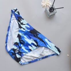Four-color Camouflage Men's Briefs - Blue, M