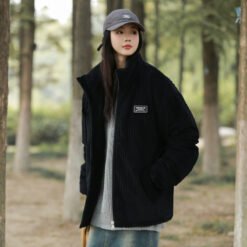 New Winter American-style Corduroy Cotton Coat With A Premium High-end Feel - Black, M