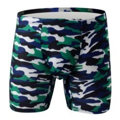 Men's Camouflage Loose U Convex Casual Sports Boxers - Green White Camo, L