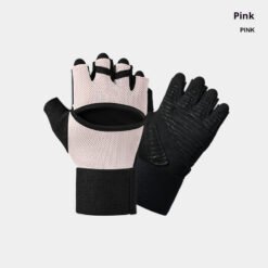 Alternative view of Gym Gloves With Built-in Wrist Straps For Pull-up Bars