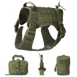 Outdoor Training Tactical Dog Vest Rope Rescue Accessory Kit - Army Green, L