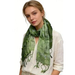 Women's Ombre Viscose Scarf With Metallic Shimmer