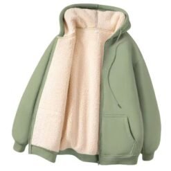 Mens Heavyweight Fleece-lined Lambswool Coat For Fall And Winter - Bean Green, 3XL