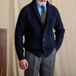 Versatile Knitted Cardigan For Men A Retro Warm Outerwear Piece For Commuting - Sapphire Blue, L