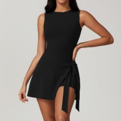 Women Yoga Sexy Sleeveless Sports Romper Yoga Jumpsuits Fitness One Piece Workout Backless Rompers Tank Top Shorts Sportswear - Advanced Black, XL