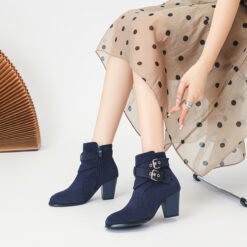 Women's Ankle Boots New Fashion Ankle Boots Comfortable Suede - Sapphire Blue, 42
