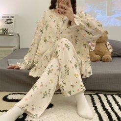 Alternative view of Pajama Sets Women Print Student Breathable Casual