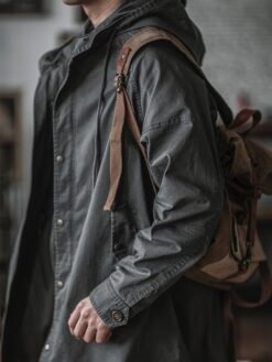 American Retro Fishtail Parka Hooded Jacket - Medium Gray, 2XL