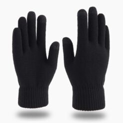 Men's Knitted Gloves Women's Touchscreen Gloves - Black, Average Size