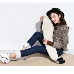 Lambskin jeans - Navy Blue, 26