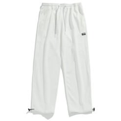 Men's Loose Straight Drawstring Lounge Pants - White, L