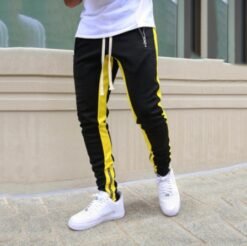 Mens Joggers Casual Pants Sweatpants - Yellow, L