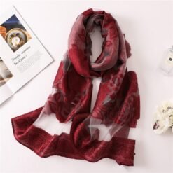 Alternative view of new brand women scarf fashion hollow Embroidery silk scarves lady shawls and wraps spring summer sunscreen beach stoles