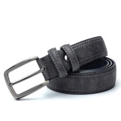 Men Vintage Belts For Jeans Luxury Split Leather Belt Men Famous Belt For Man Designer Belts With Vintage Style - Grey, 110cm