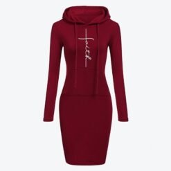 Alternative view of Autumn Winter Women Hoodies Sweatshirts Long-sleeved Dress