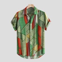 Hawaii Shirts Men Hip Hop Printing Shirts - Green, 3XL