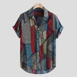 Hawaii Shirts Men Hip Hop Printing Shirts - Blue, XL