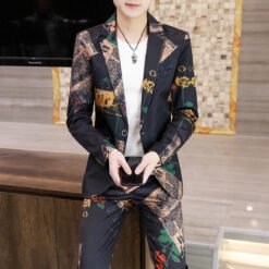 Men's Suits, Slim Korean Style Small Suits - A2Ablack, M