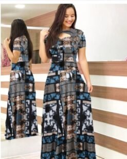 Fashion Fat Women Autumn Dress Bohmia Maxi Dresses Ladies - Black, 2XL