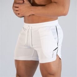 Men Fitness Bodybuilding Shorts - White, L