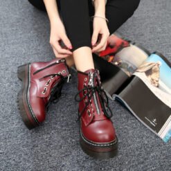 Thick ankle boots - Red wine, 38