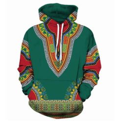 Men Hoodies Sweatshirts African folk-custom 3D Print - Green, 5XL