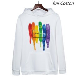 Men's Pride Lgbt Cotton Fleece Hoodies Sweatshirts Man Love Wins Sweatshirts Hoodies Comics Hoodie - White full Cotton, XL