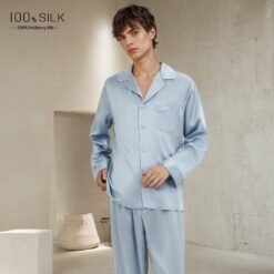 Mumi Heavyweight Silk Pajamas For Men - 5088 Sky Blue 19 M, 3XL