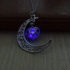 Glowing Pendant Necklaces Silver Plated Chain Necklaces - Love purple